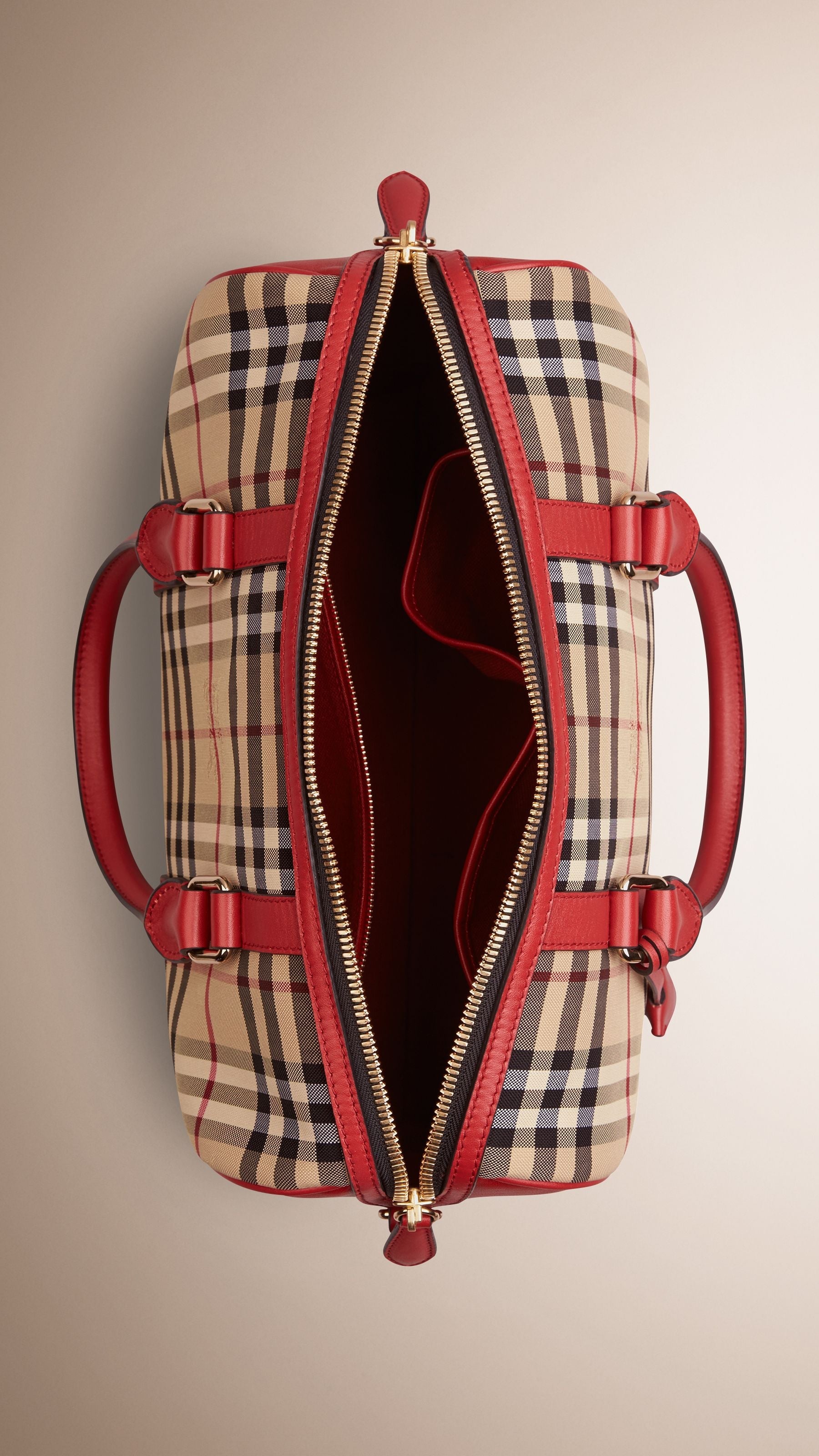 HONEY/PARADE RED Sac The Alchester medium à motif Horseferry check