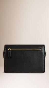 BLACK Petit sac à bandoulière en cuir house check et cuir