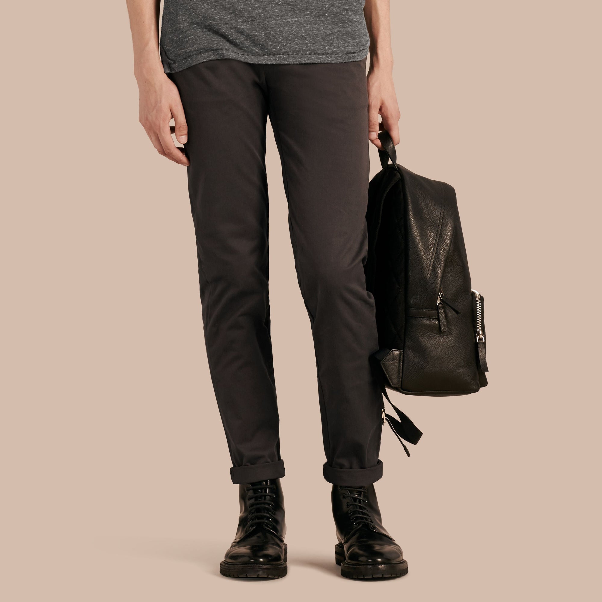 FLINT Chino de coupe slim en sergé de coton extensible