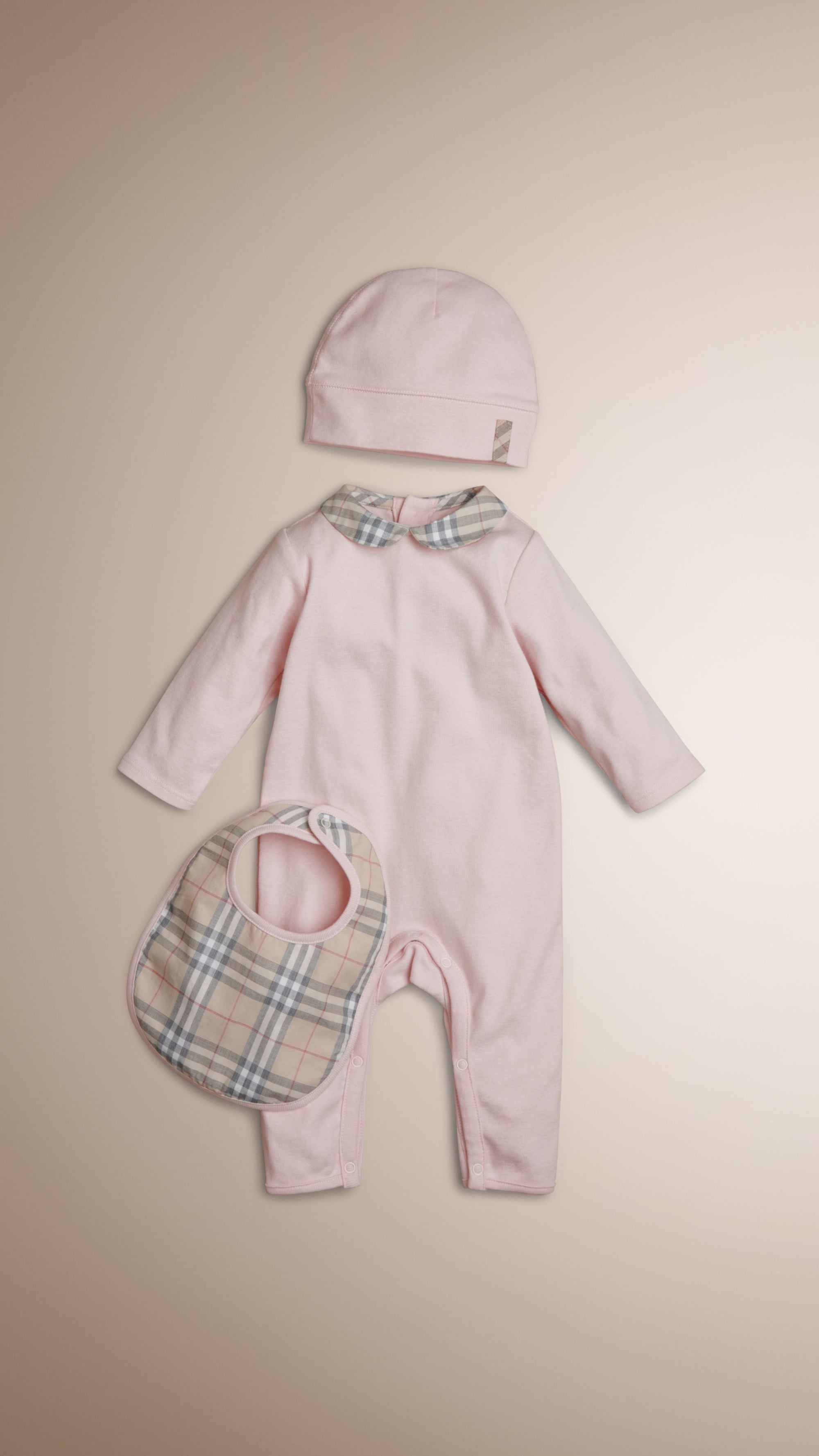 ICE PINK Set cadeau trois pièces pour bébé en coton