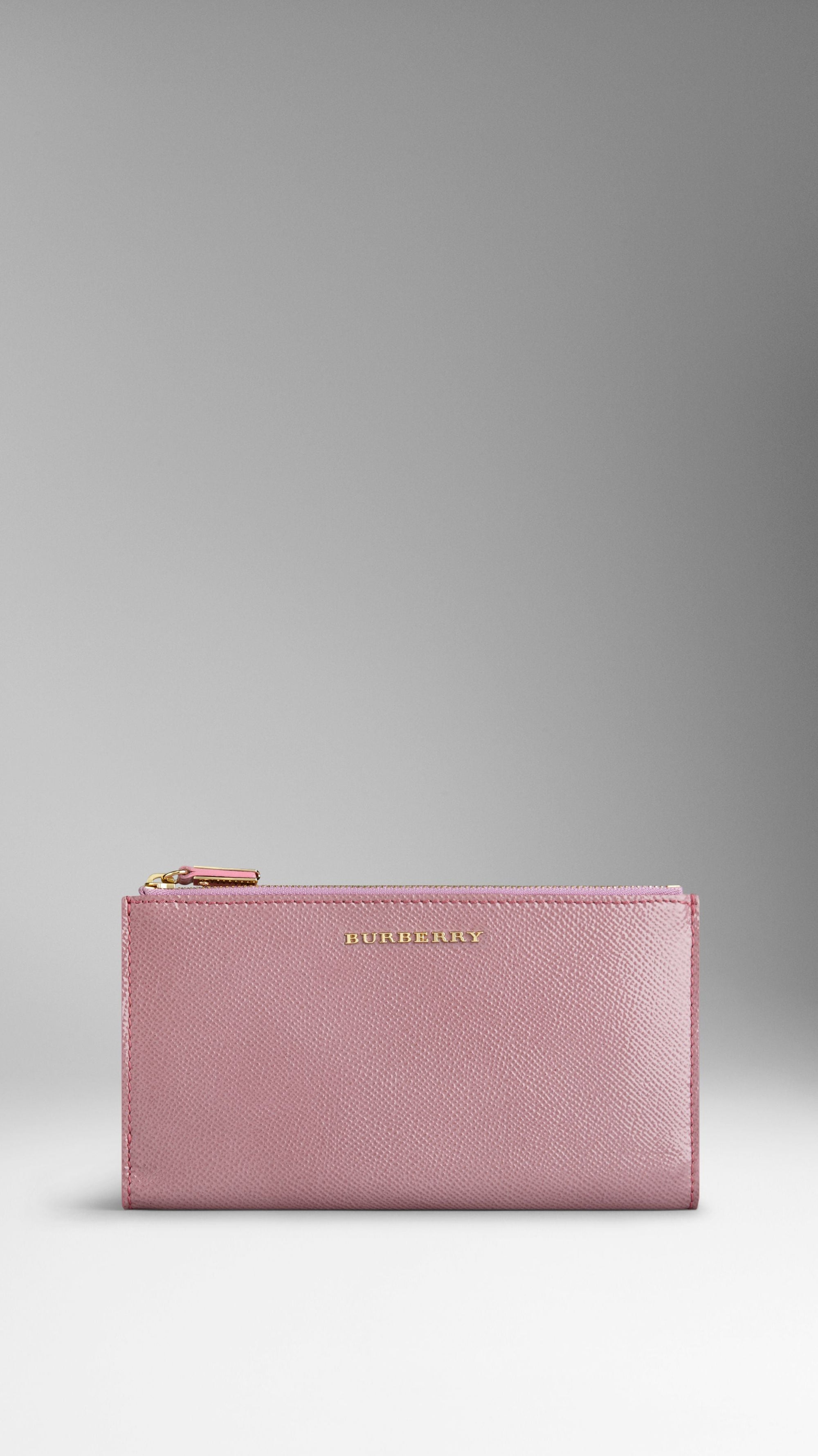 PINK HEATHER Portefeuille continental en cuir London verni