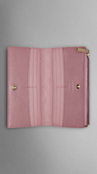PINK HEATHER Portefeuille continental en cuir London verni