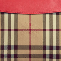 PARADE RED Clutch avec motif Horseferry check et panneau en cuir