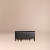 BLACK Portefeuille continental Horseferry check avec éléments en cuir