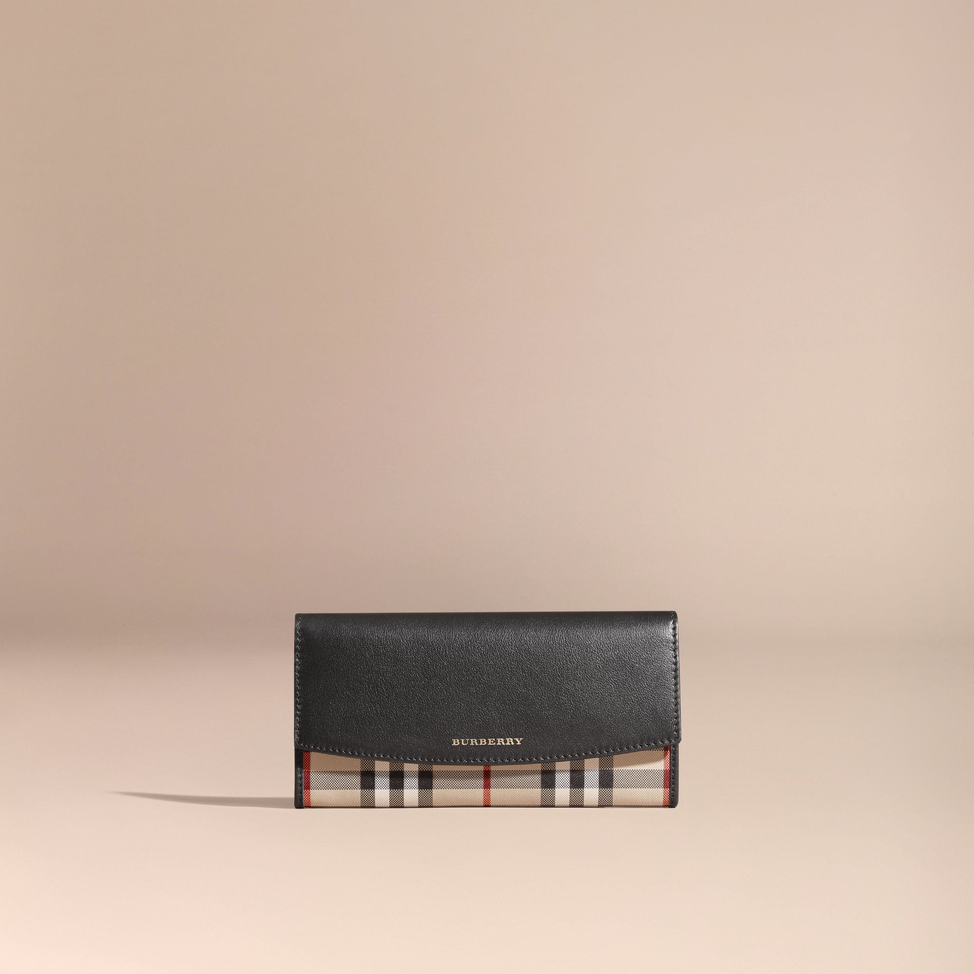 BLACK Portefeuille continental Horseferry check avec éléments en cuir
