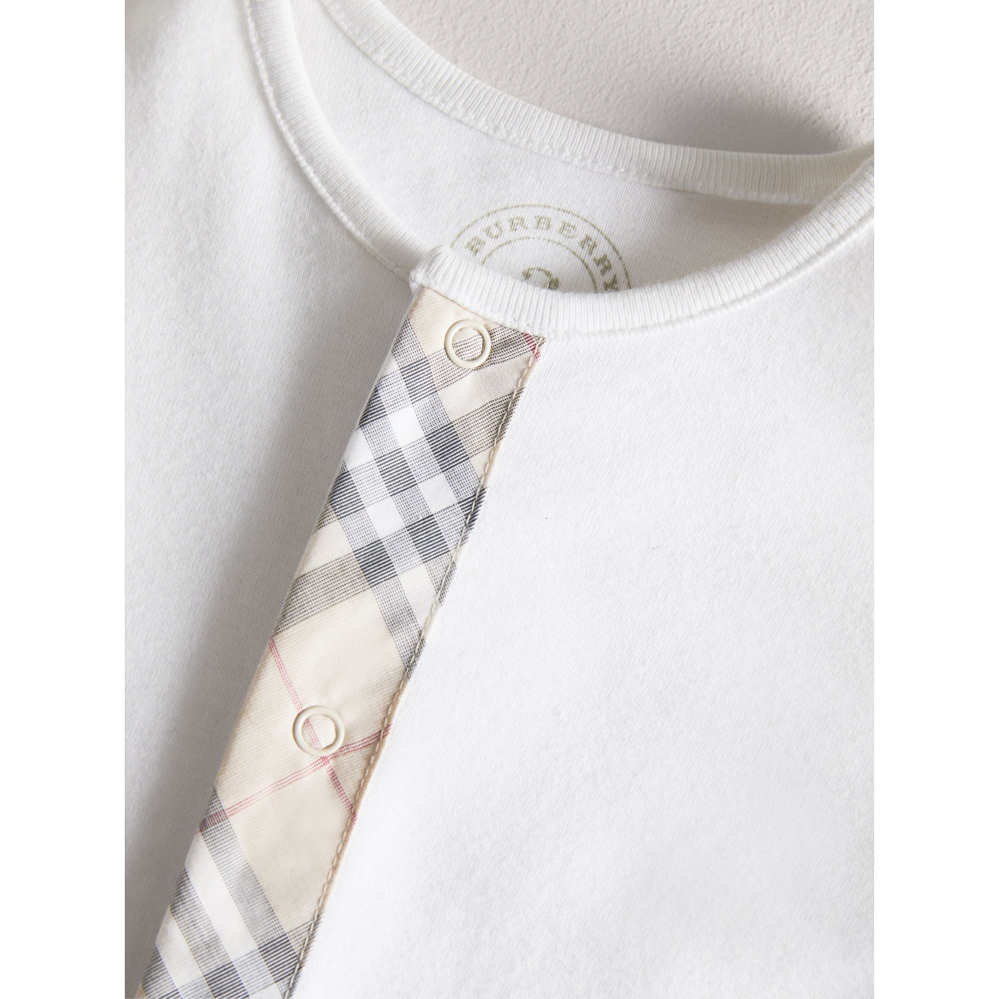 WHITE Combinaison en coton avec garnitures à motif check