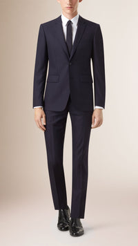 NAVY Costume de coupe étroite en laine