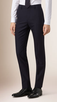 NAVY Costume de coupe étroite en laine