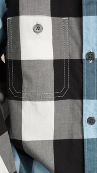PALE BLUE Chemise en coton à motif check
