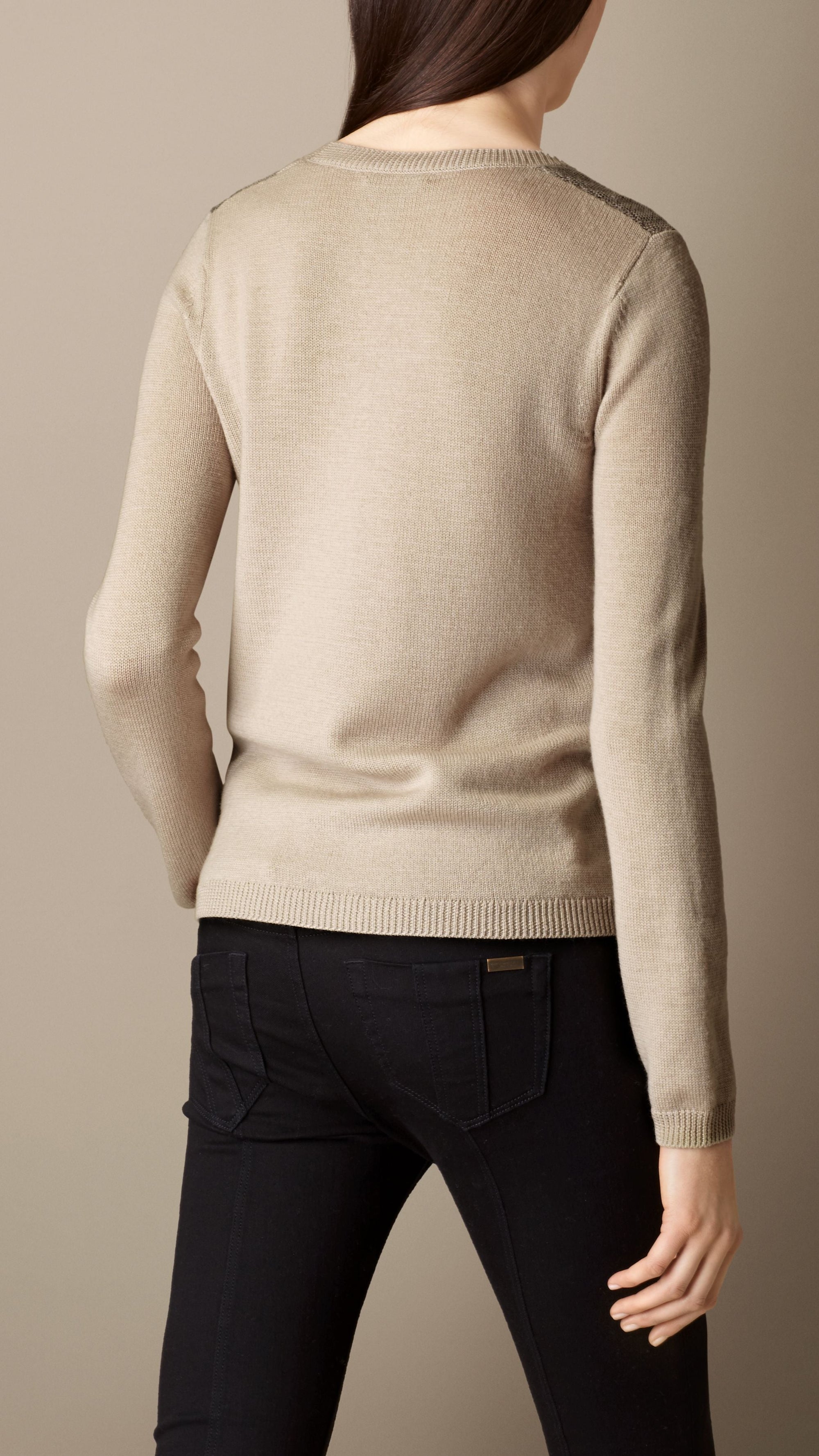 NEW CLASSIC CHECK Pull en laine et cachemire avec touches de check