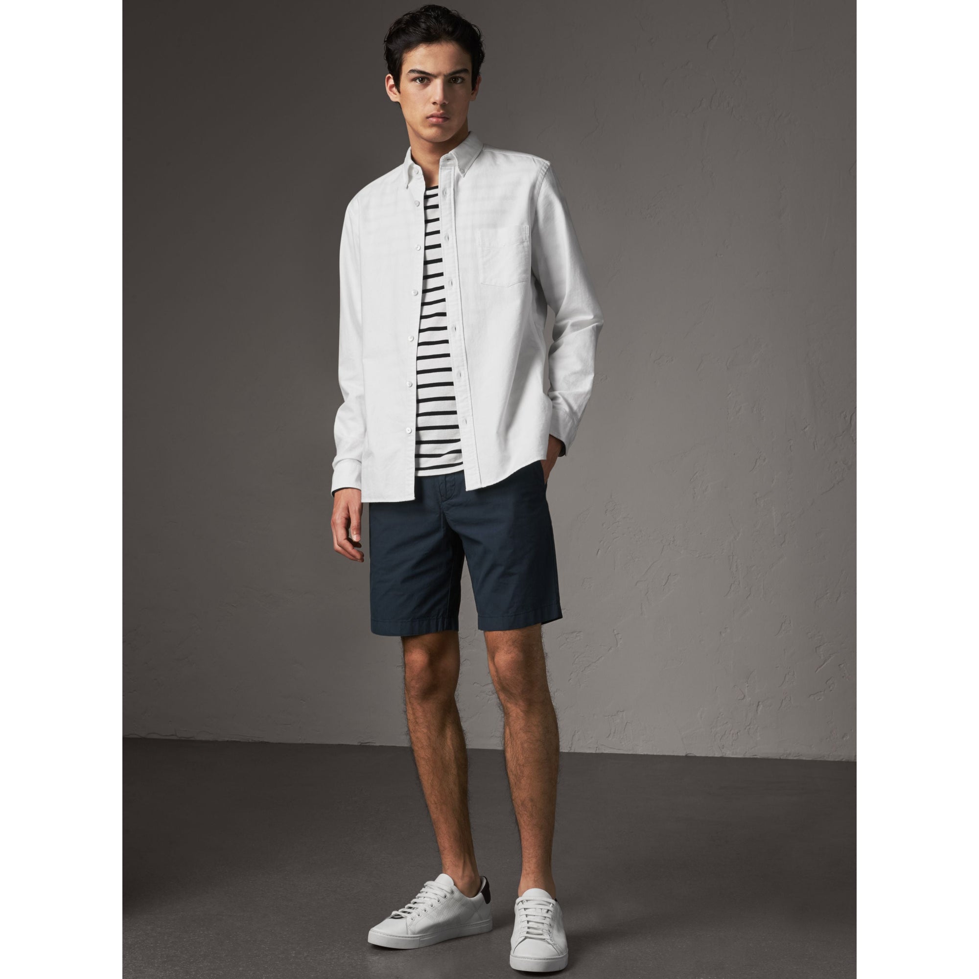 INDIGO Short chino en popeline de coton