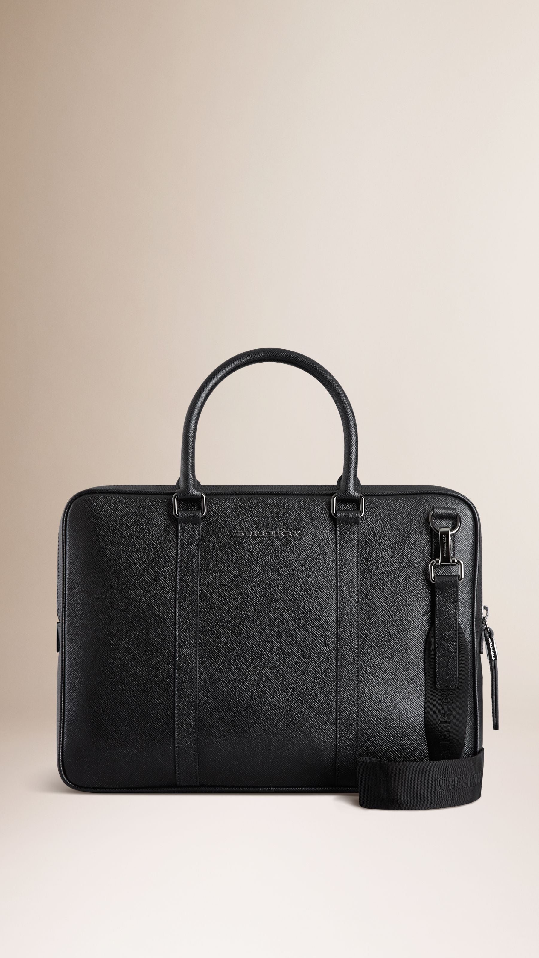 BLACK Attaché-case en cuir London avec bandoulière