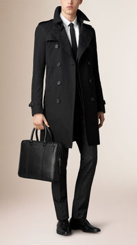 BLACK Attaché-case en cuir London avec bandoulière
