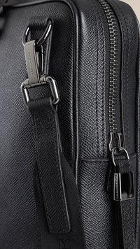 BLACK Attaché-case en cuir London avec bandoulière