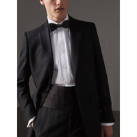 Ceinture de smoking en soie plissée - Noir