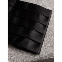 Ceinture de smoking en soie plissée - Noir