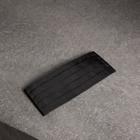 Ceinture de smoking en soie plissée - Noir