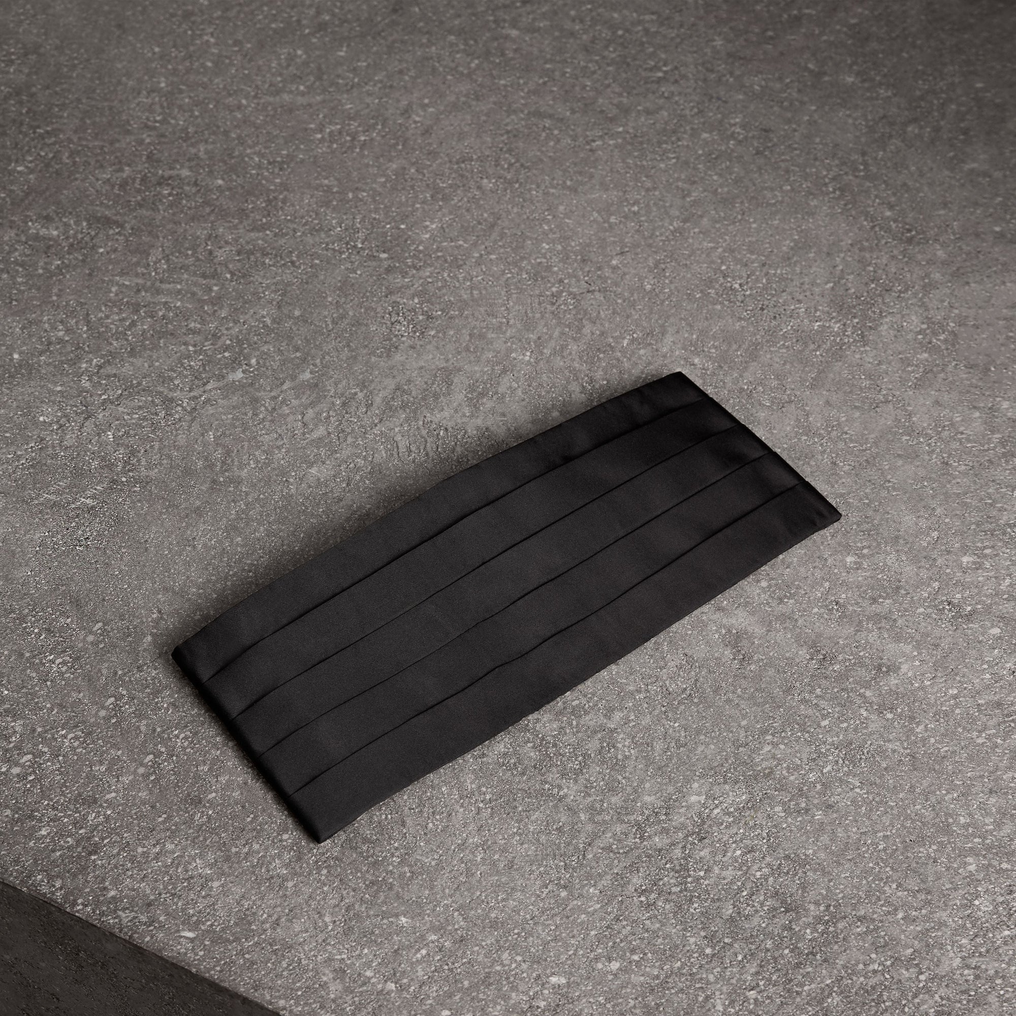 Ceinture de smoking en soie plissée - Noir