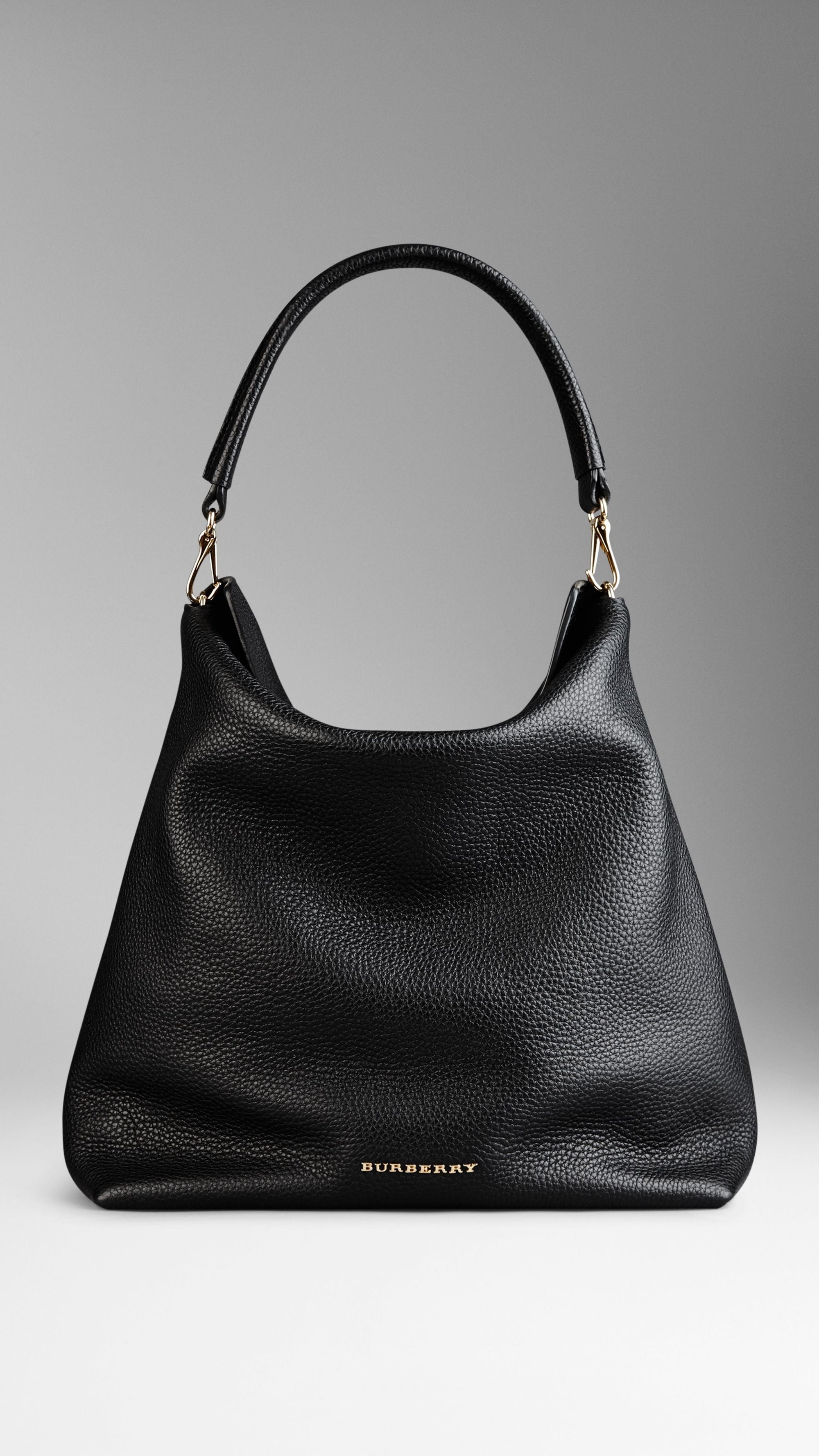 BLACK Sac hobo medium en cuir
