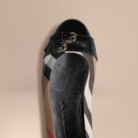 BLACK Ballerines à bride avec motif House check