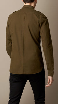 OLIVE Chemise de style militaire en flanelle de coton