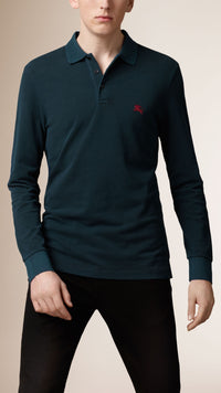 VINTAGE NAVY BLUE Polo en jersey de coton double teinte