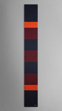 DEEP CLARET/NAVY Écharpe en maille gaufrée de laine et cachemire