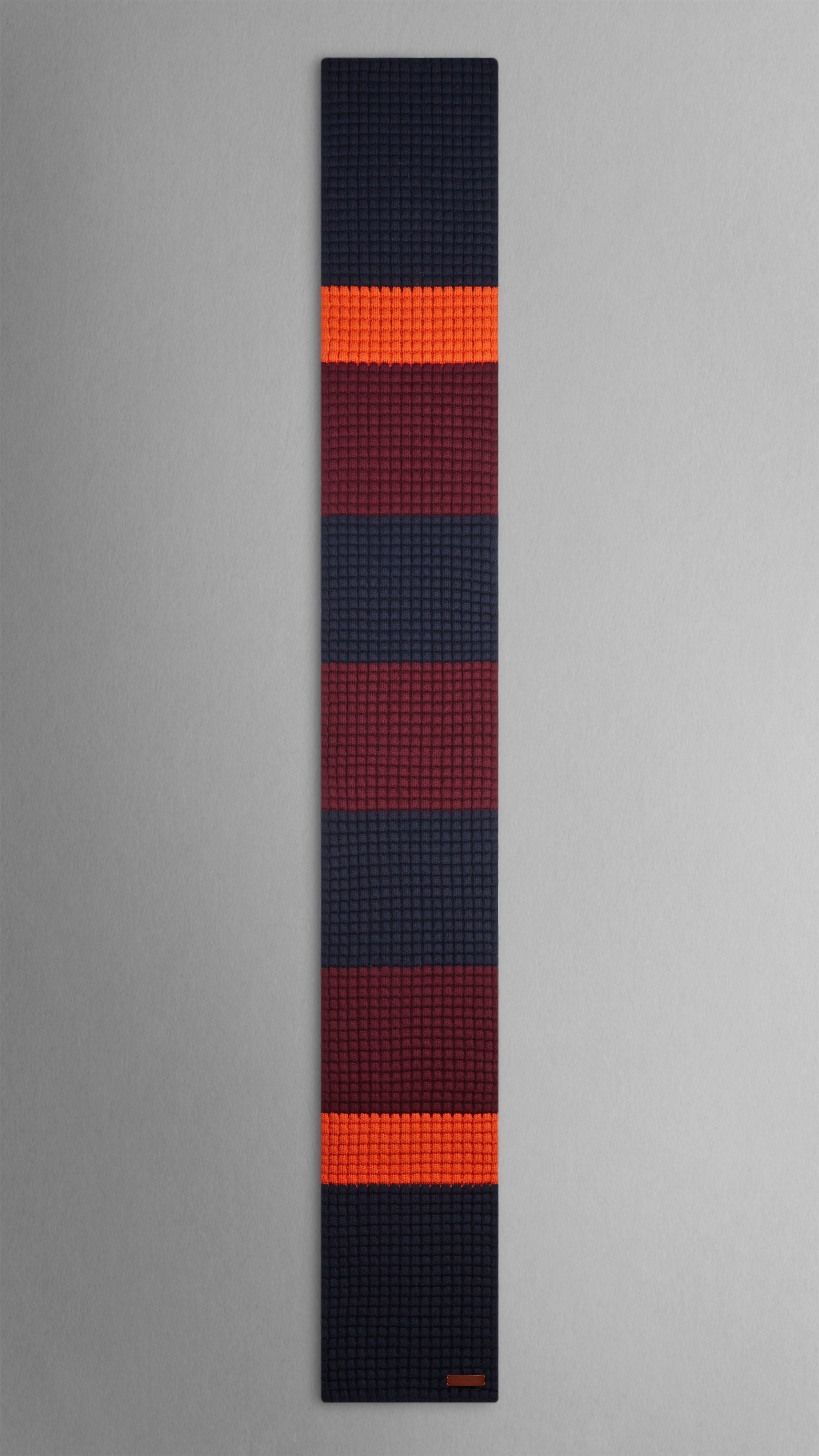 DEEP CLARET/NAVY Écharpe en maille gaufrée de laine et cachemire