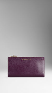DUSTY VIOLET Portefeuille continental en cuir London verni