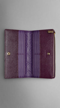 DUSTY VIOLET Portefeuille continental en cuir London verni