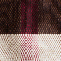 Sac the ashby moyen à motif canvas check avec cuir - Rouge cadmium