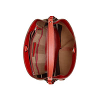 Sac the ashby moyen à motif canvas check avec cuir - Rouge cadmium