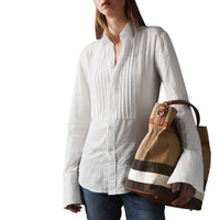 Sac The Ashby moyen à motif Canvas check avec cuir - Marron Cigare