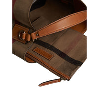 Sac The Ashby moyen à motif Canvas check avec cuir - Marron Cigare