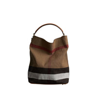 Sac The Ashby moyen à motif Canvas check avec cuir - Marron Cigare
