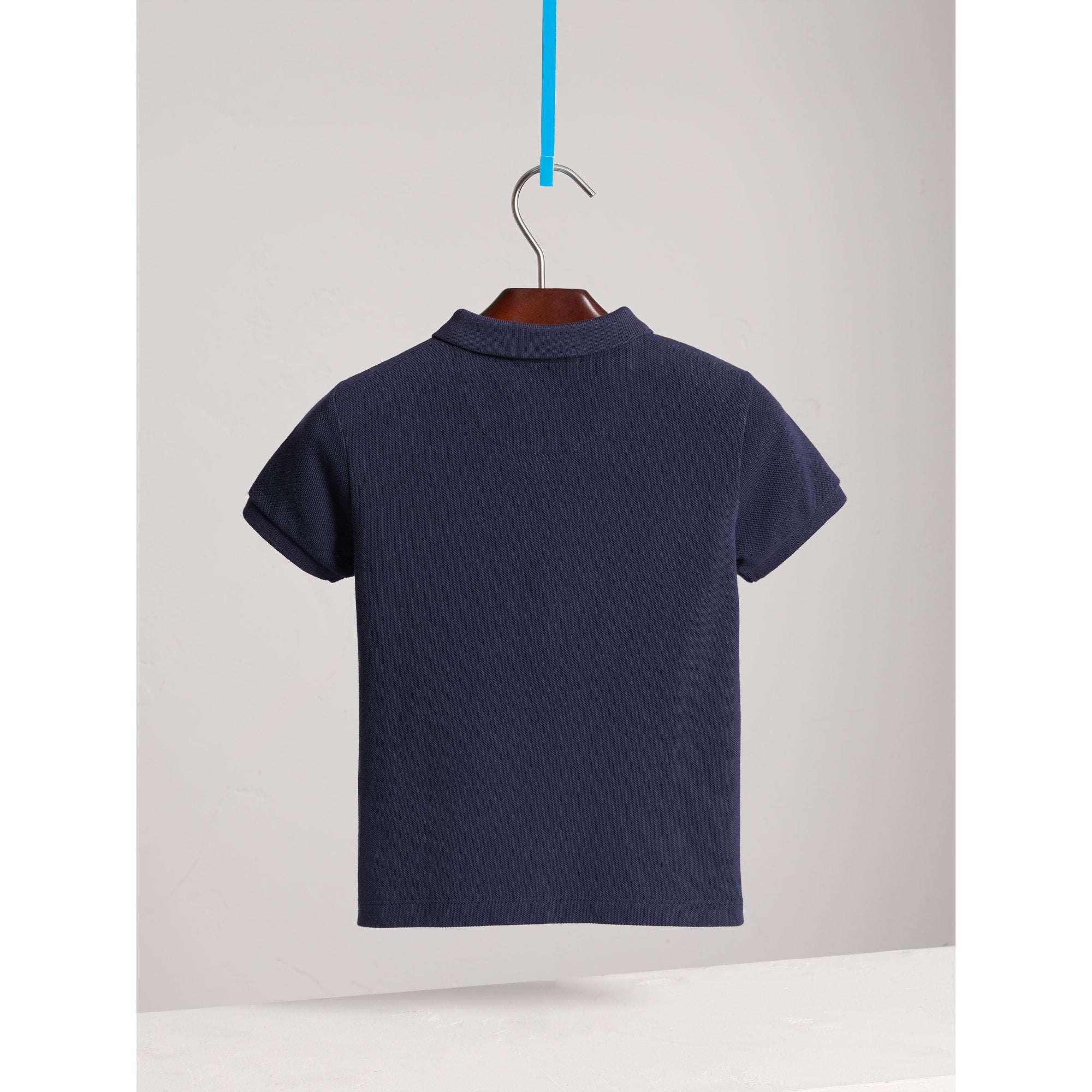 TRUE NAVY Polo avec patte à motif check