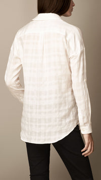 NATURAL WHITE Tunique en coton check