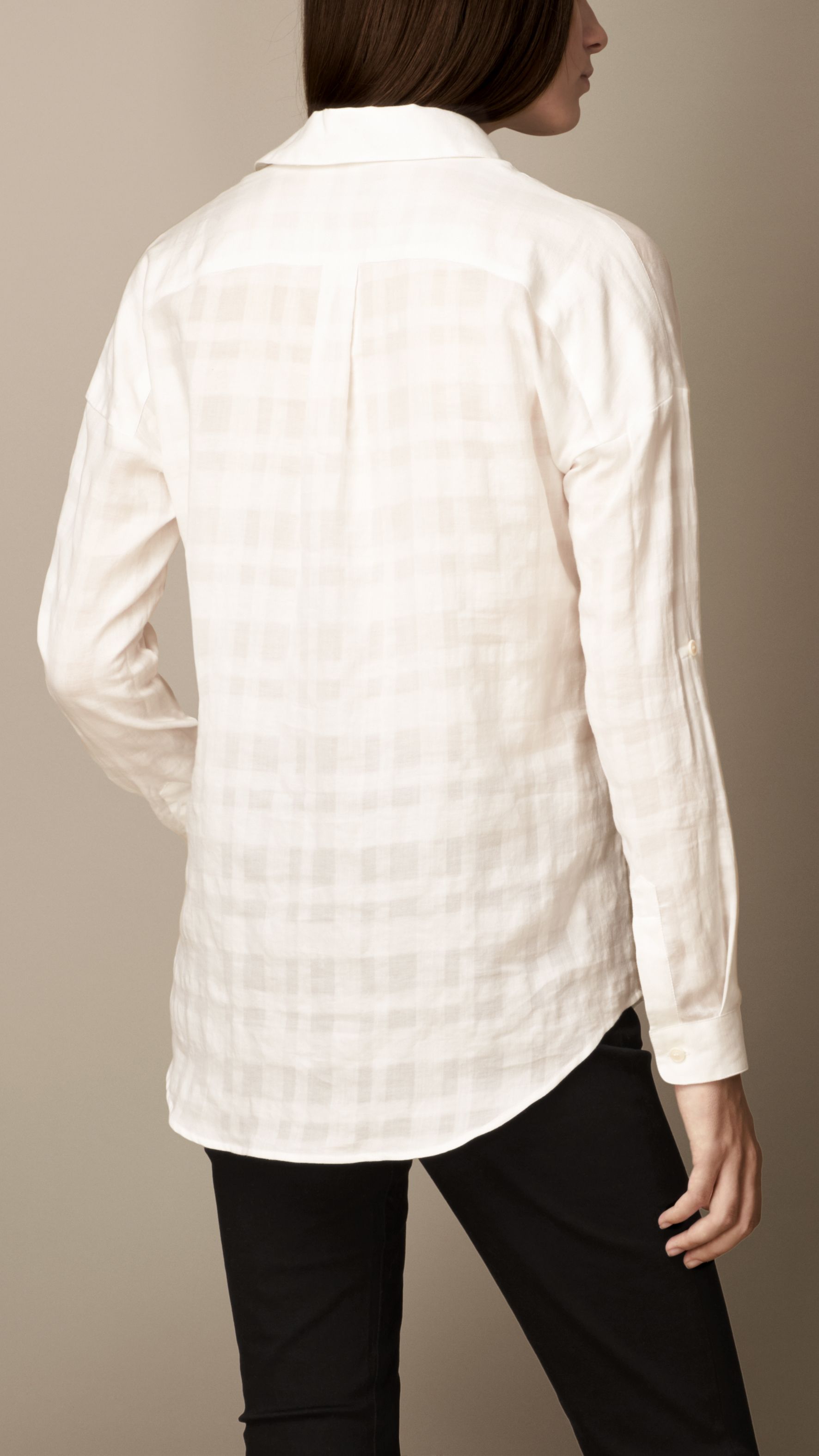 NATURAL WHITE Tunique en coton check