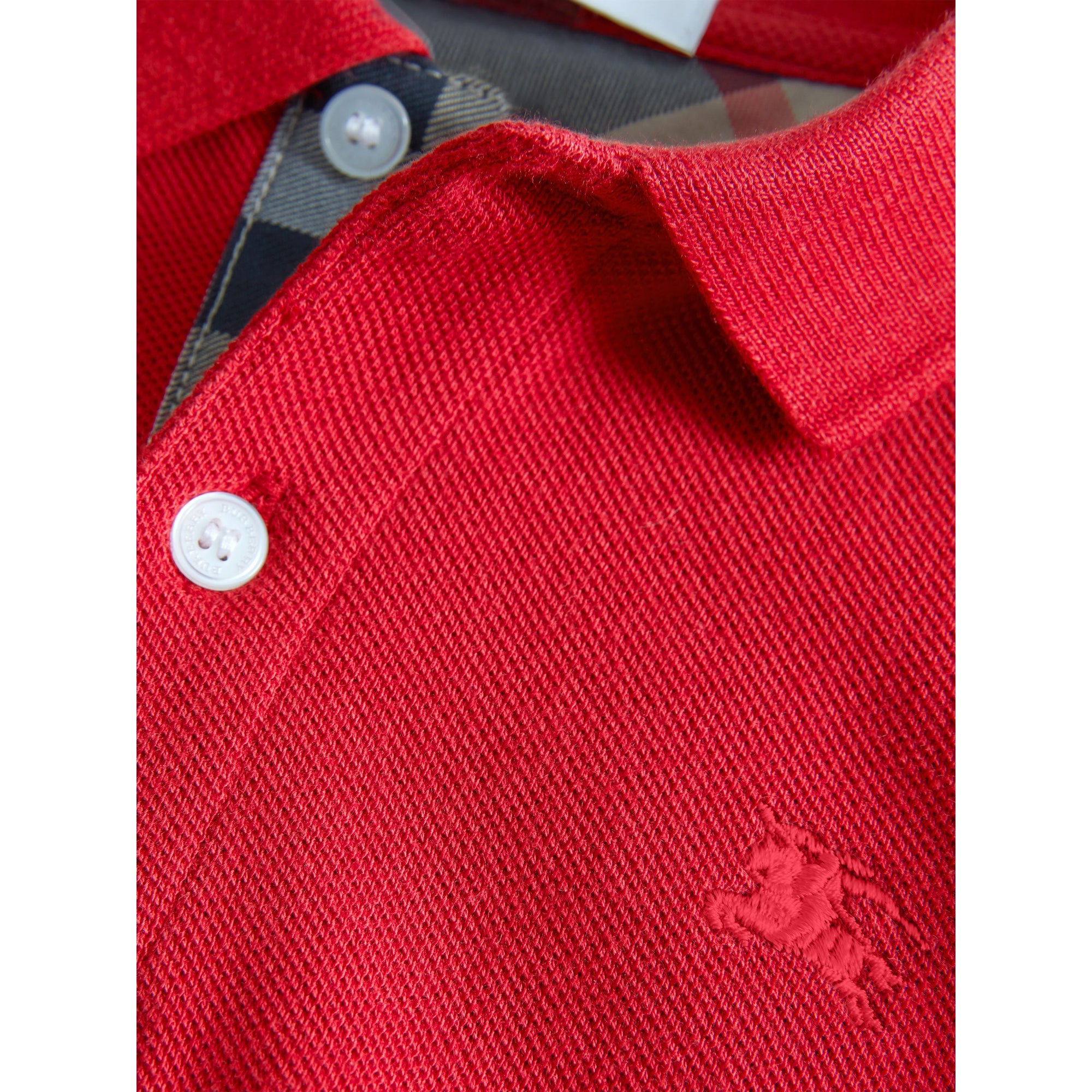 MILITARY RED Polo avec patte à motif check