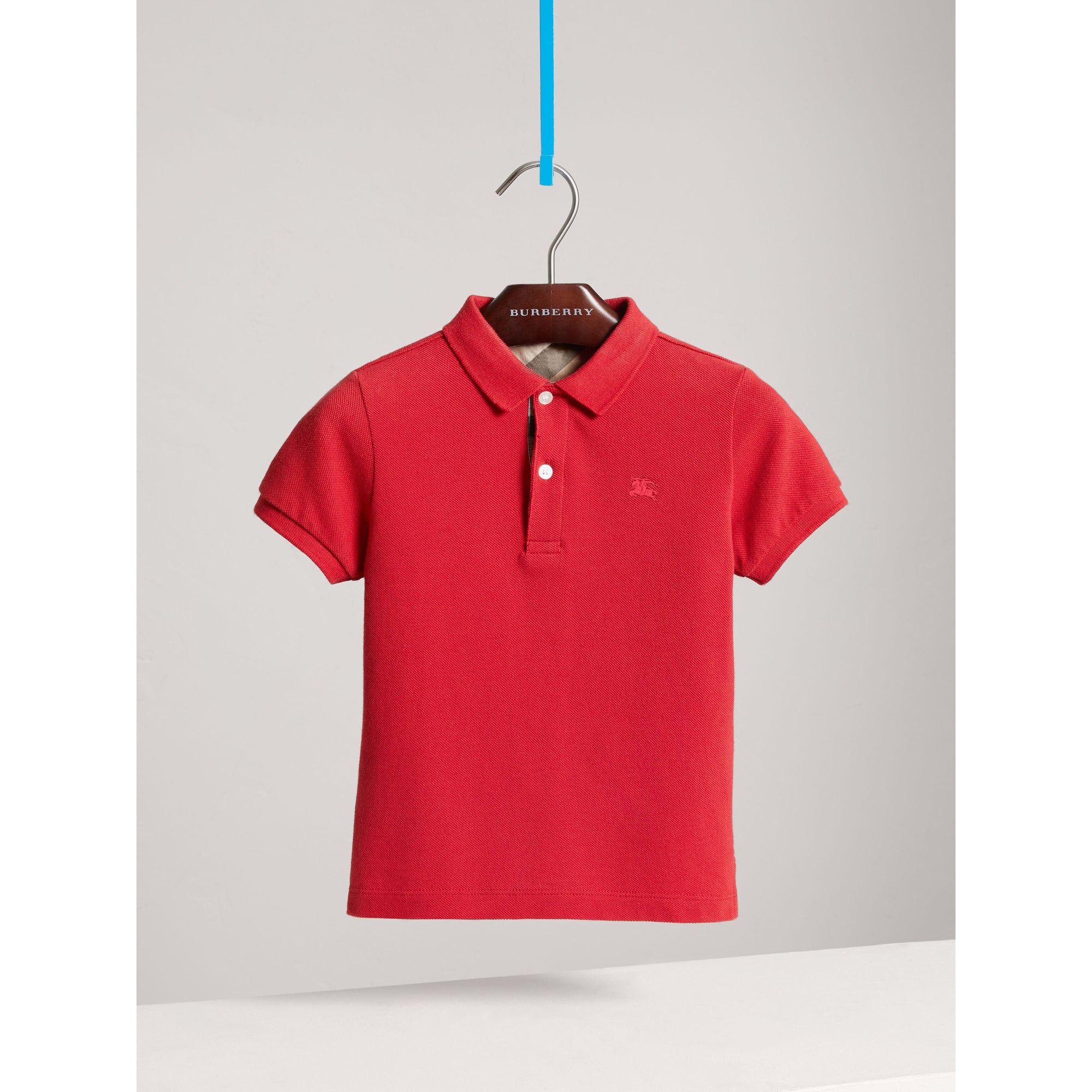 MILITARY RED Polo avec patte à motif check