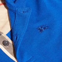 BRILLIANT BLUE Polo avec patte à motif check