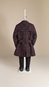 DEEP CLARET Trench-coat en jacquard à motif floral