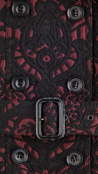 DEEP CLARET Trench-coat en jacquard à motif floral