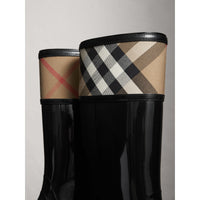 BLACK Bottes de pluie en house check