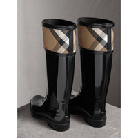 BLACK Bottes de pluie en house check