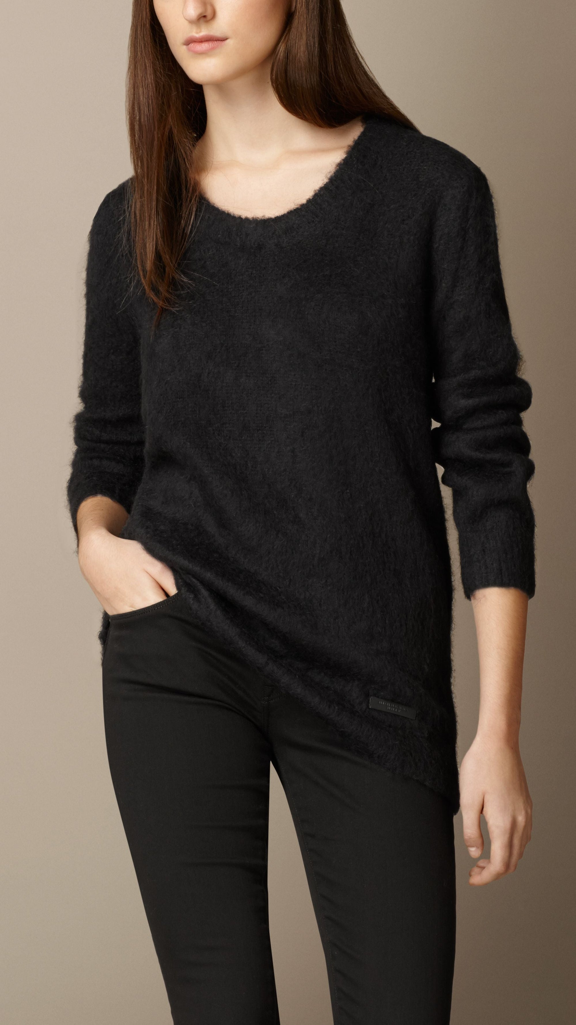 BLACK Pull en mohair mélangé brossé