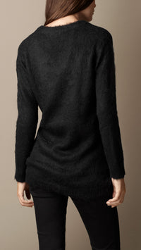 BLACK Pull en mohair mélangé brossé