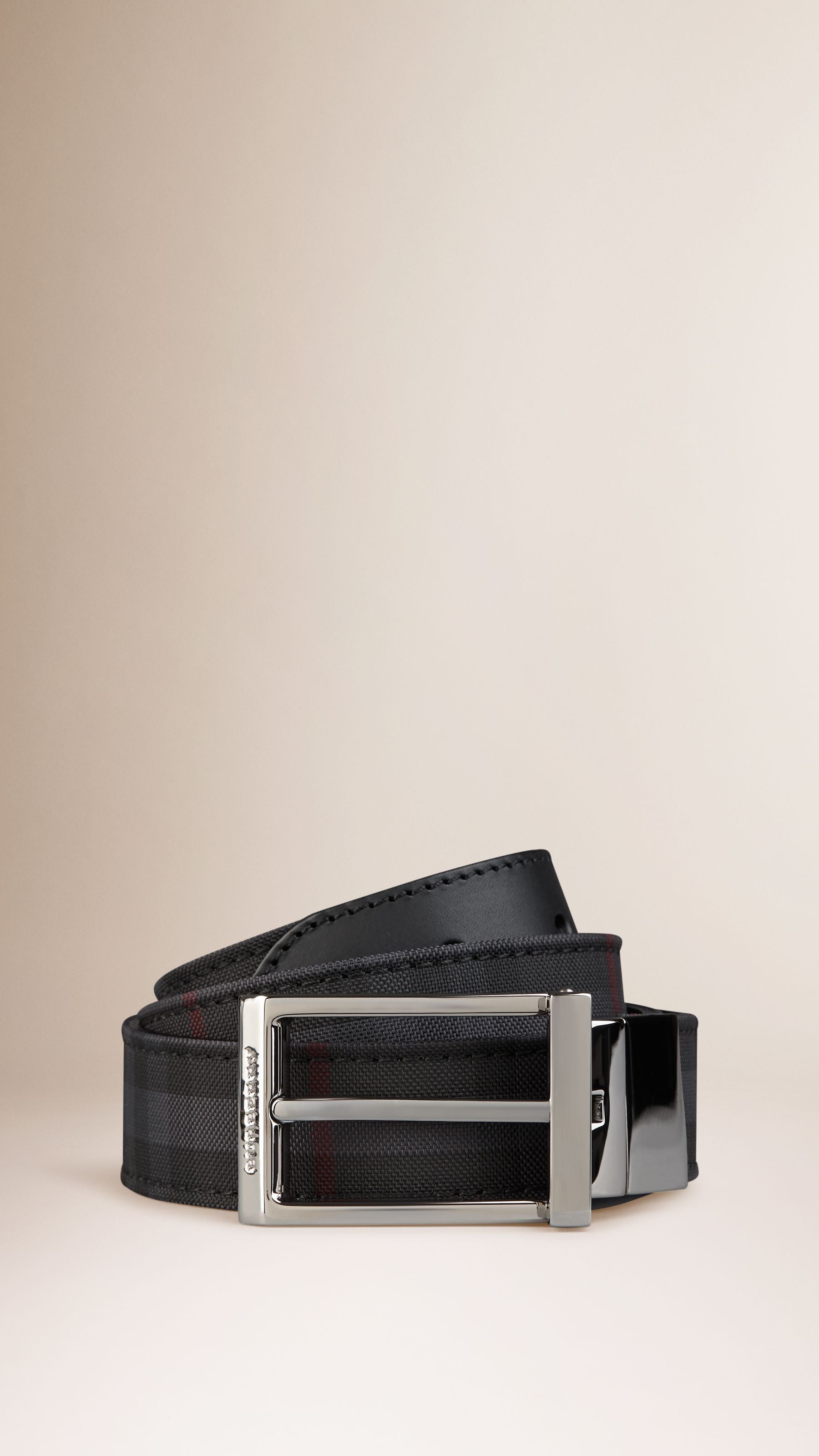 CHARCOAL/BLACK Ceinture réversible à motif Horseferry check