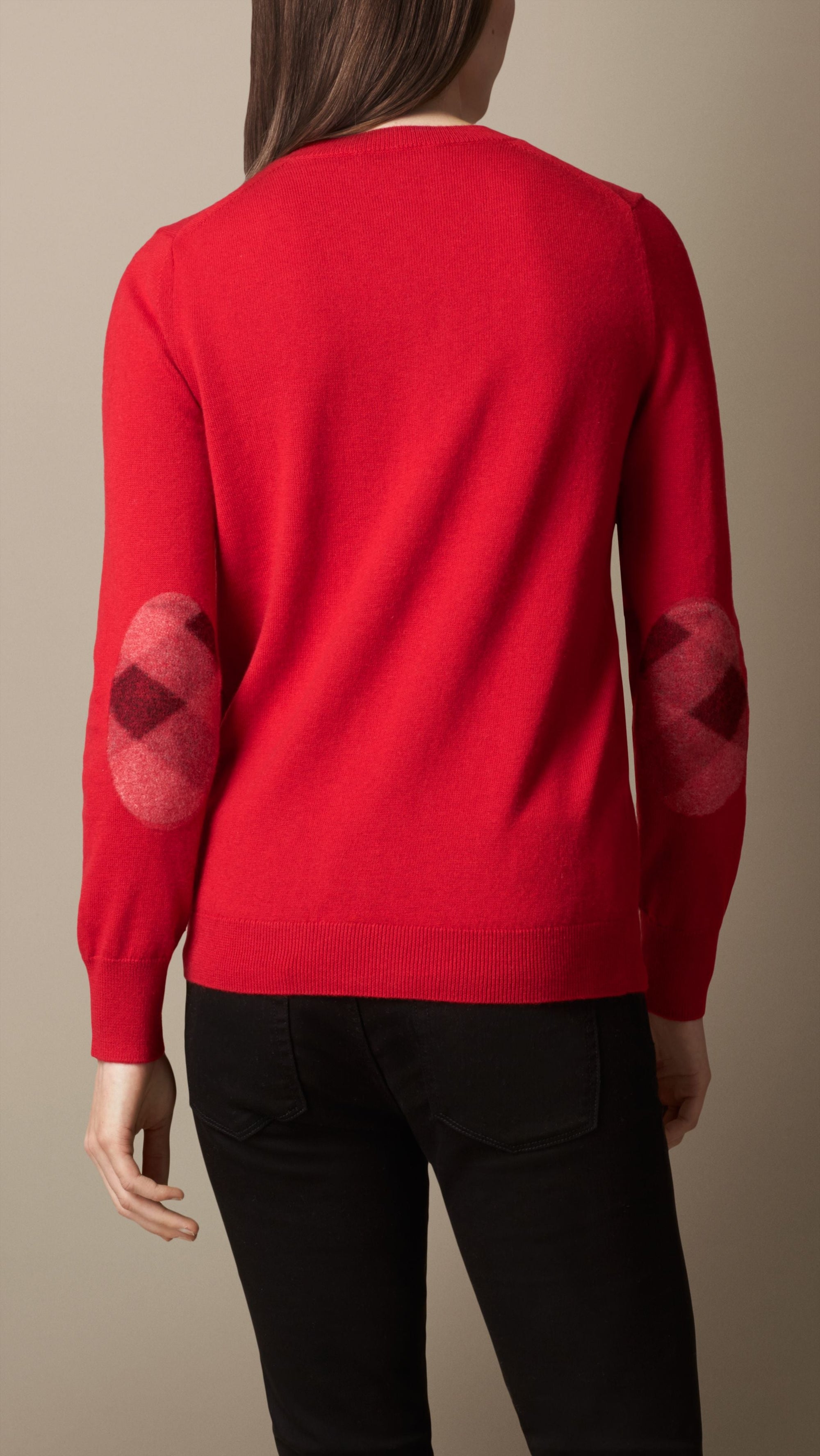 MILITARY RED Pull aiguilleté en cachemire et coton