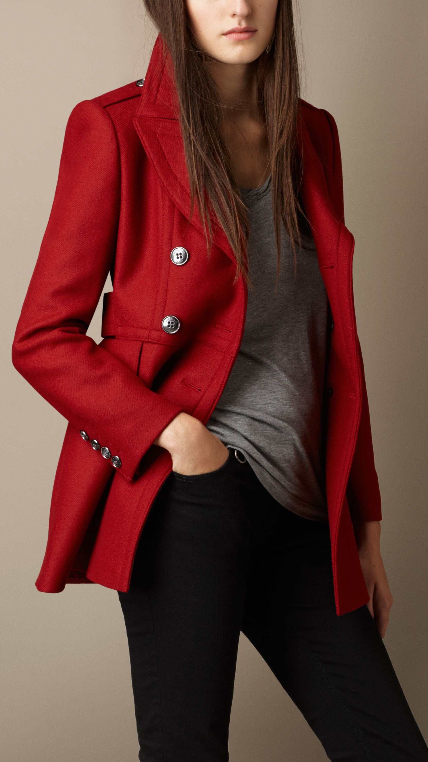 DAMSON RED Manteau en double sergé de laine
